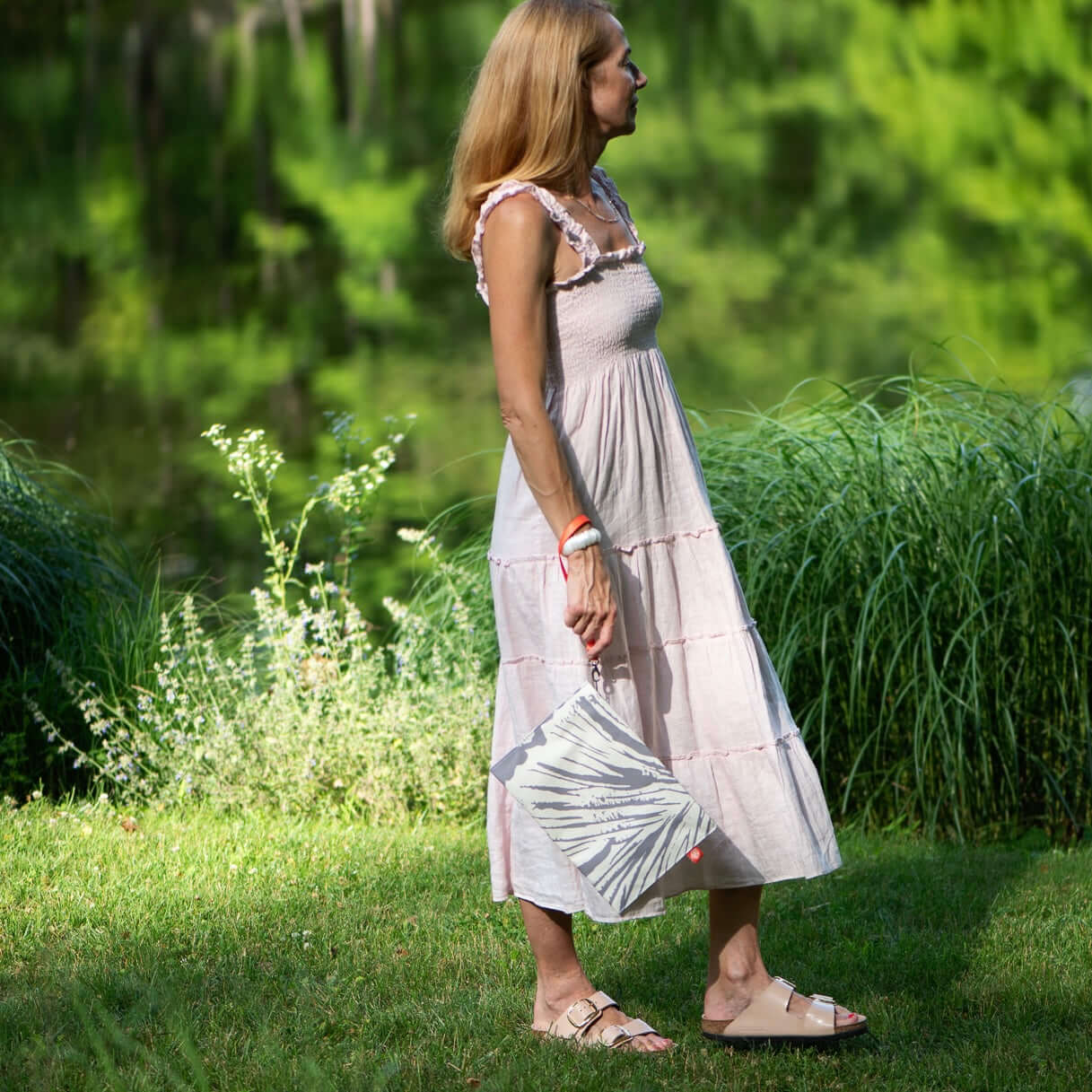 Ginkgo Canvas Clutch, Poppy