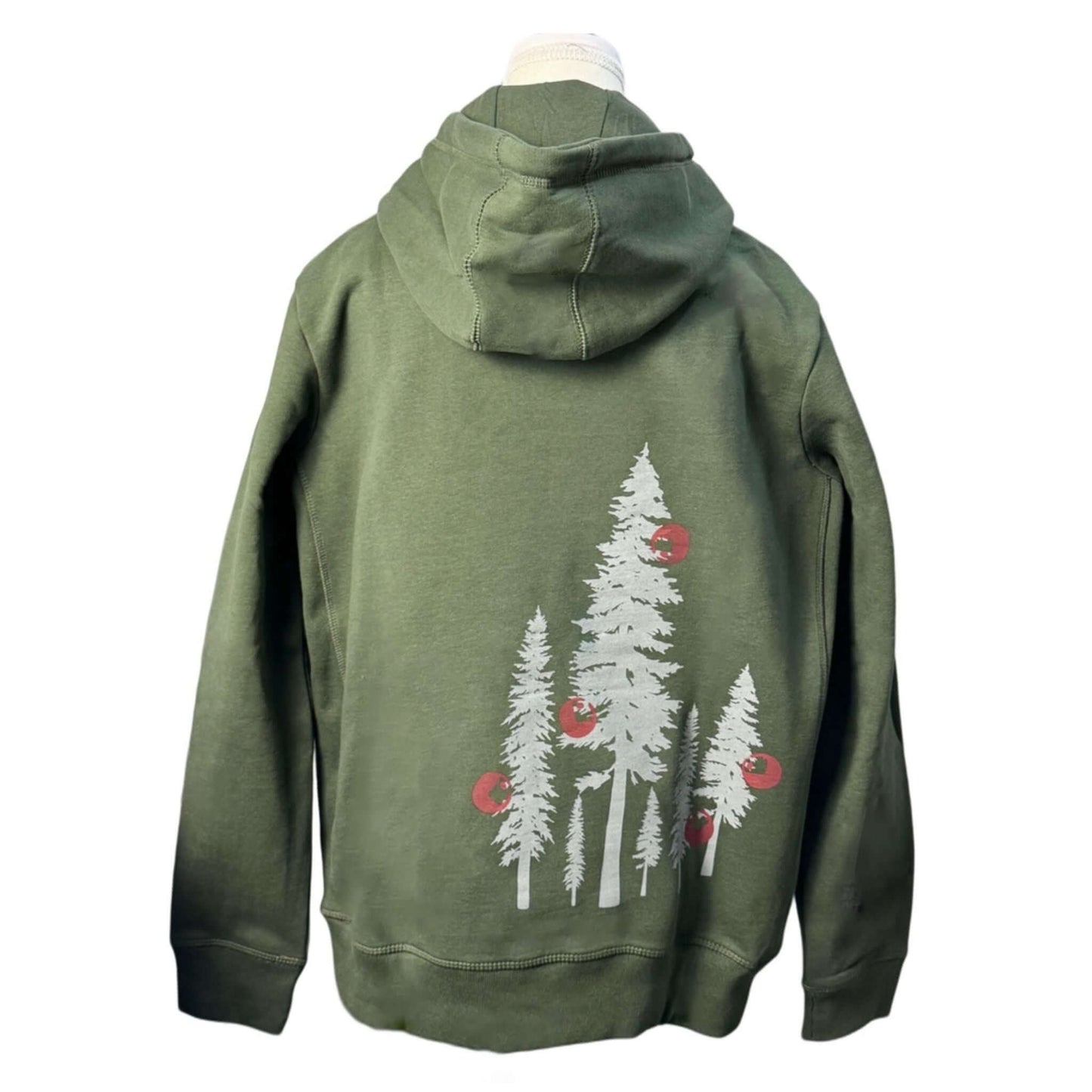 Holiday Pine 100% Organic Cotton Pullover Hoodie, Forest Green 2