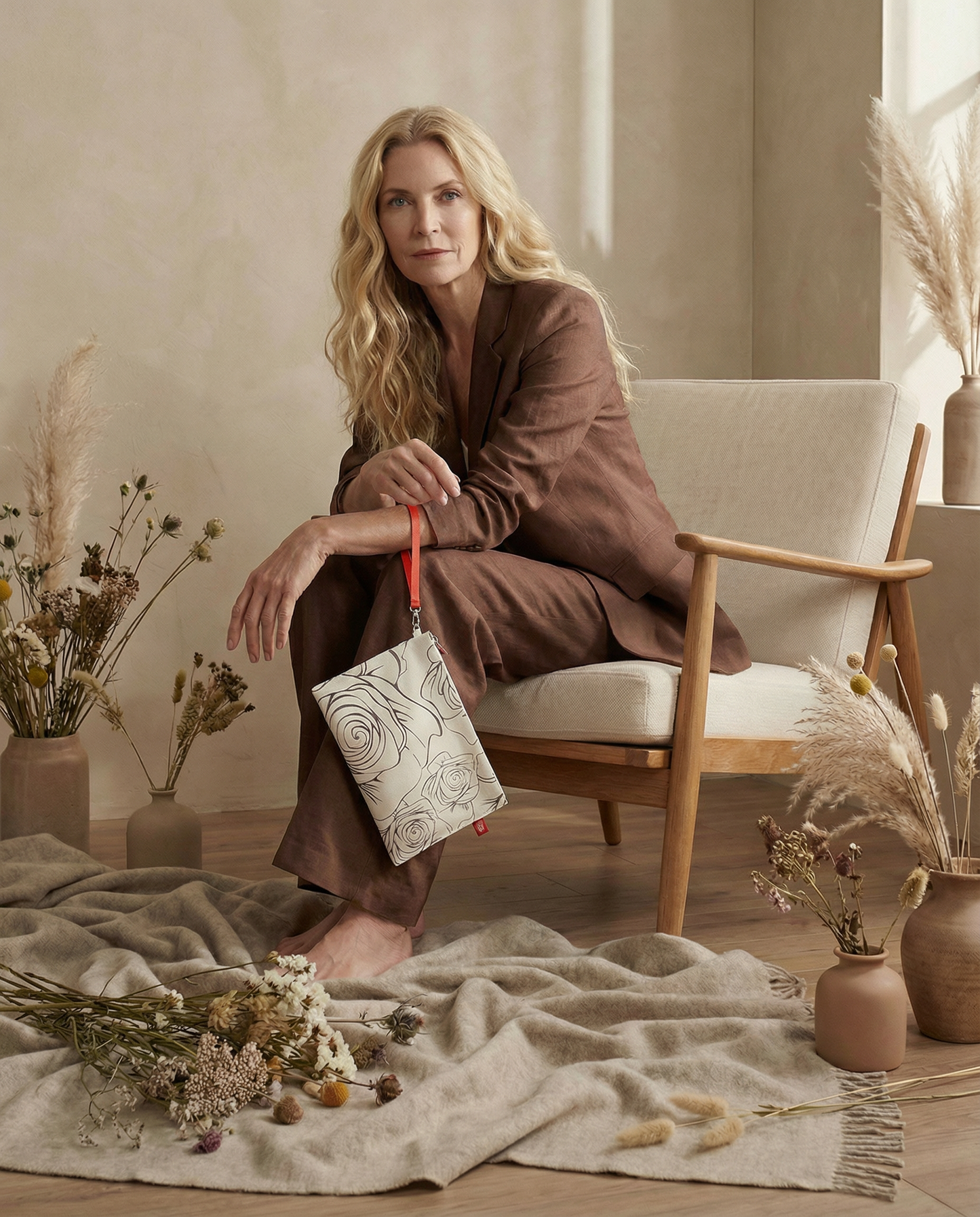 Gallica Canvas Clutch, Arctic Wolf