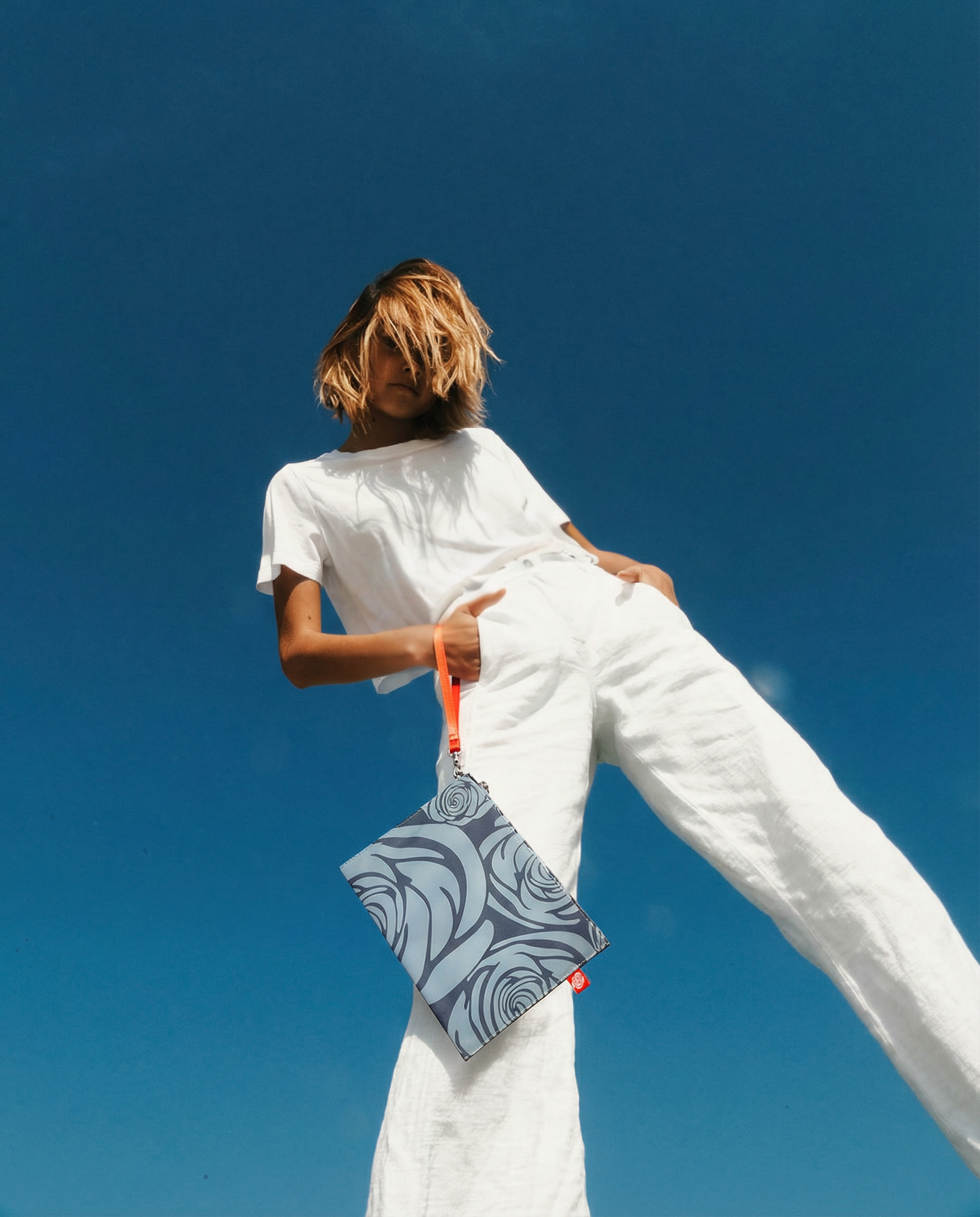 Rosa Rugosa Canvas Clutch, Rainwashed