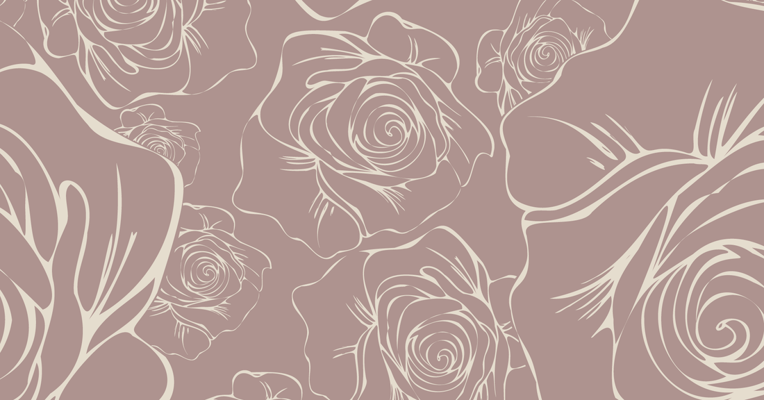 Gallica rose print in fawn colorway