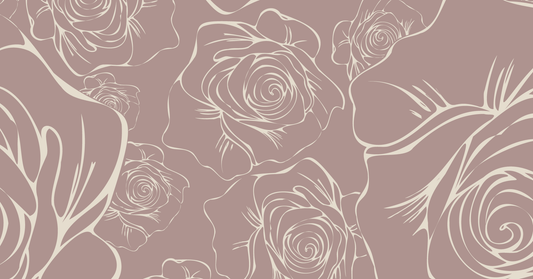 Gallica rose print in fawn colorway