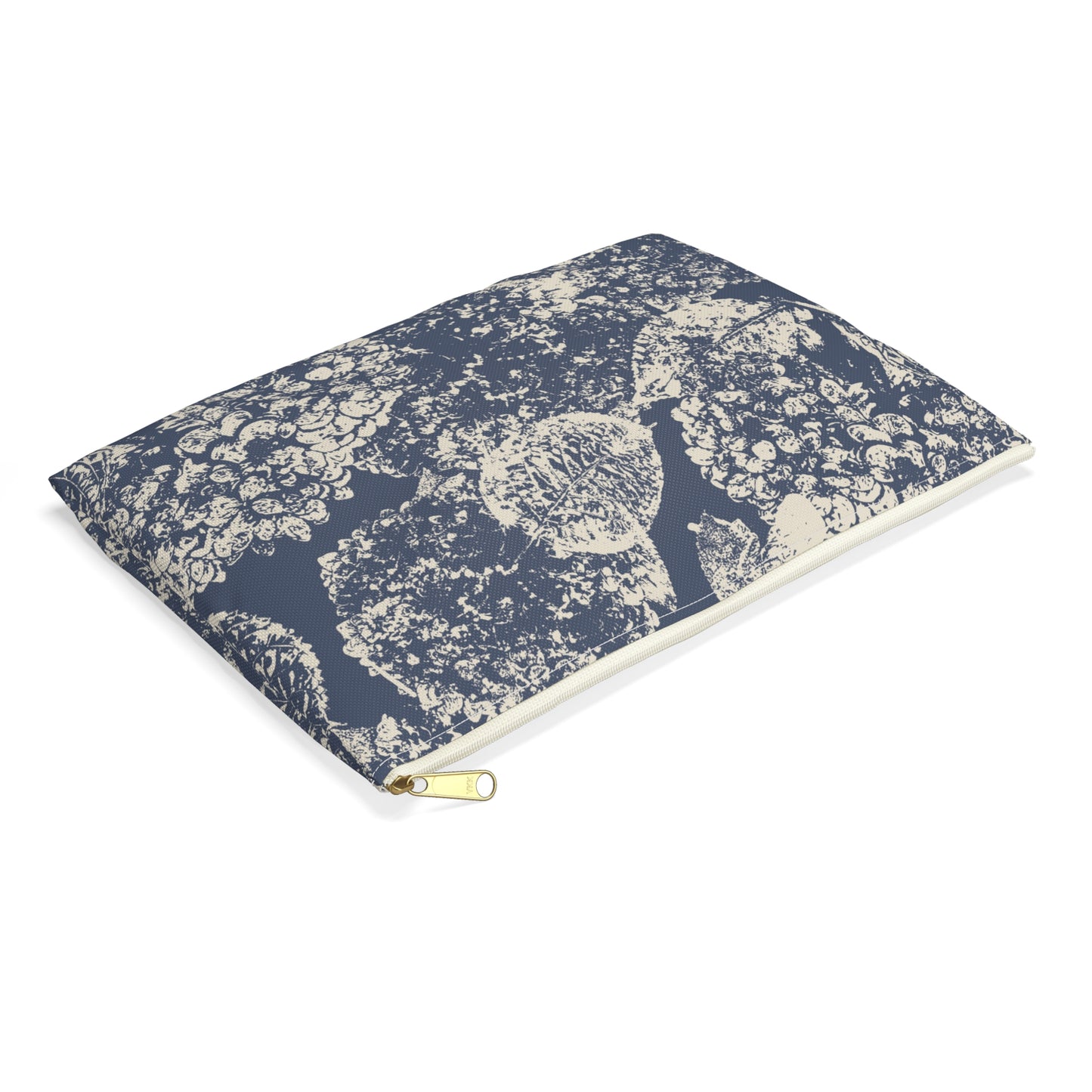 Accessory Pouch, Hydrangea II, Vintage Indigo (Large)