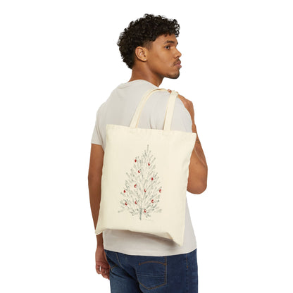 Cotton Canvas Tote Bag, Holiday Pine Tree