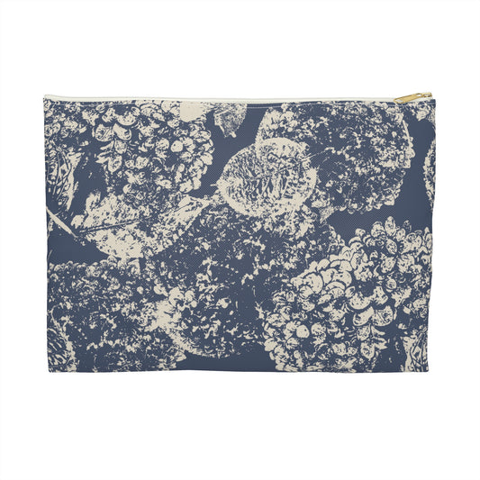 Accessory Pouch, Hydrangea II, Vintage Indigo (Large)