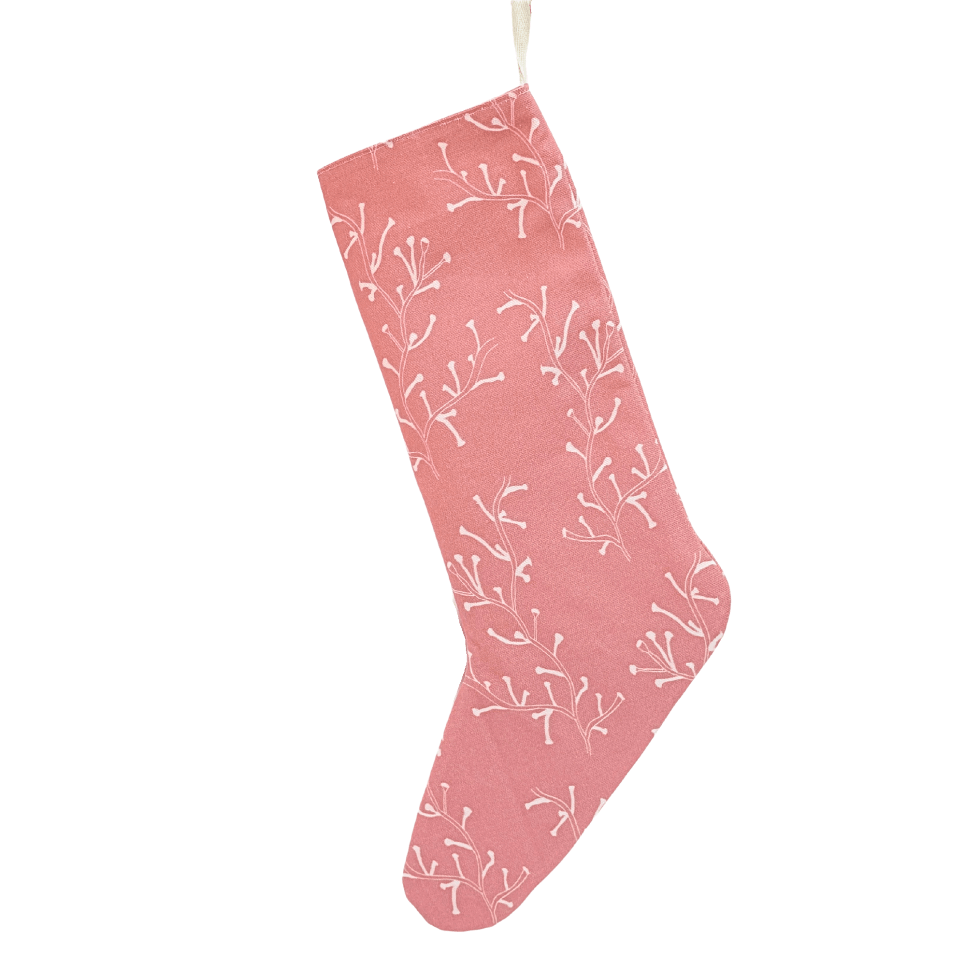 Rosemary Bright Holiday Stocking, Winter Coral