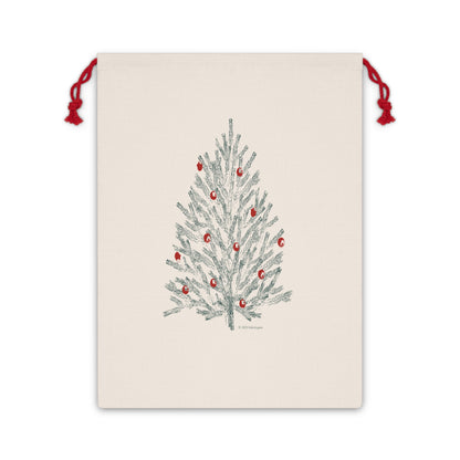 Linen Gift Bag, Holiday Pine Tree