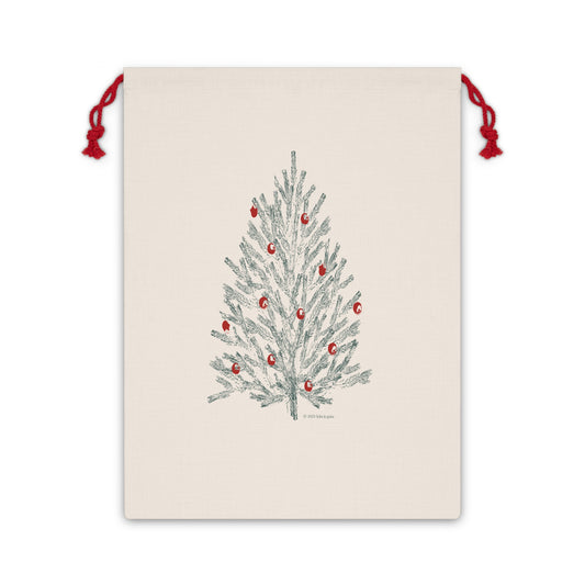 Linen Gift Bag, Holiday Pine Tree