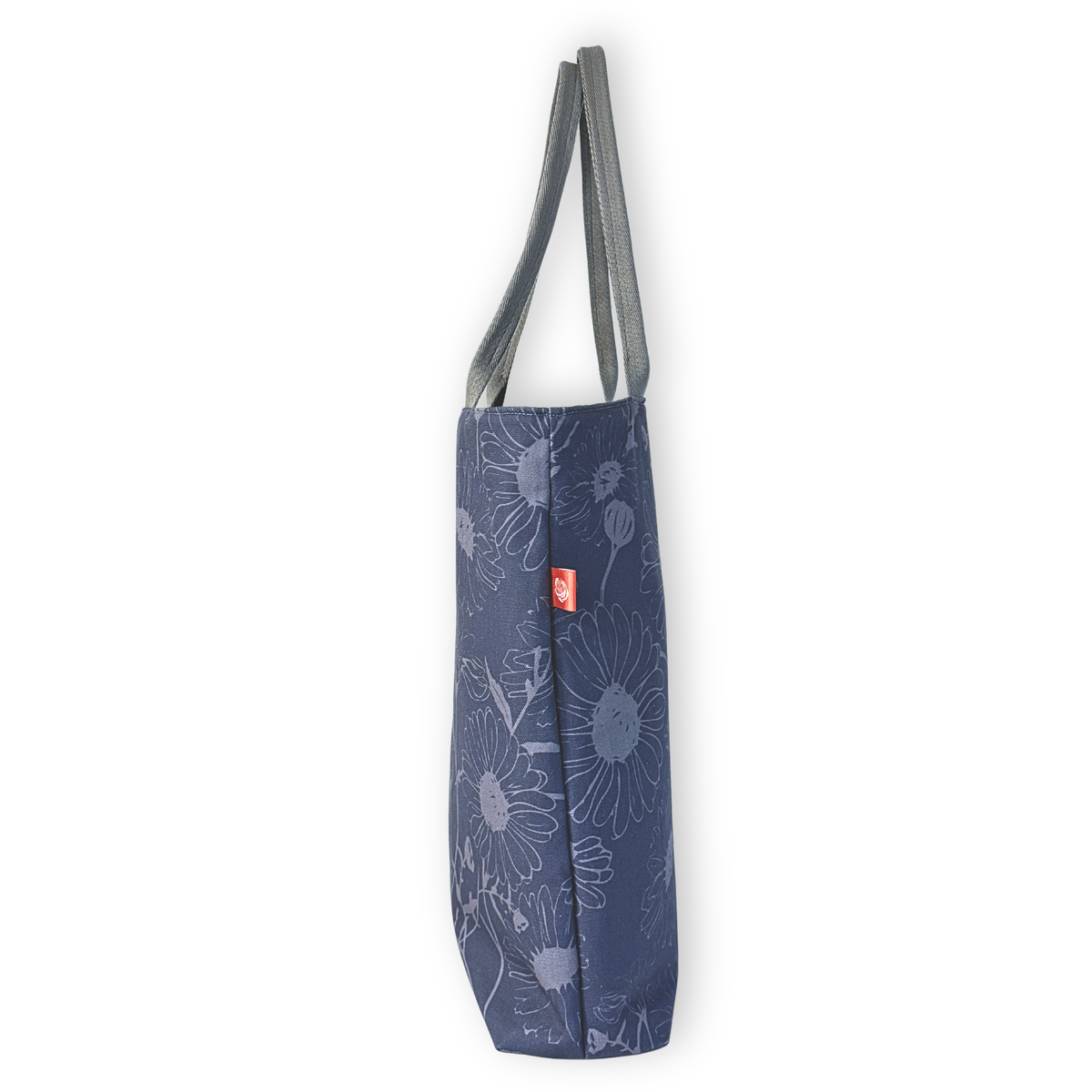 Gaia Shoulder Carry Tote in Wild Daisy, Twilight, side view