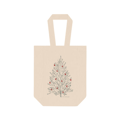 Double Wine Tote Bag, Holiday Pine Tree