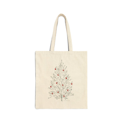 Cotton Canvas Tote Bag, Holiday Pine Tree