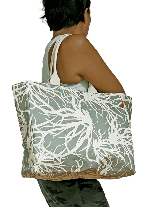 Beach Grass Canvas Tote Bag, Shadow