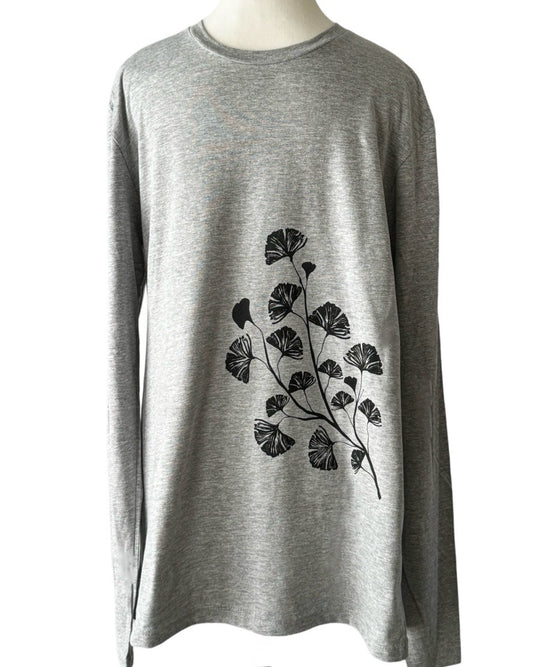 Ginkgo Long Sleeve Tee, Heather Gray