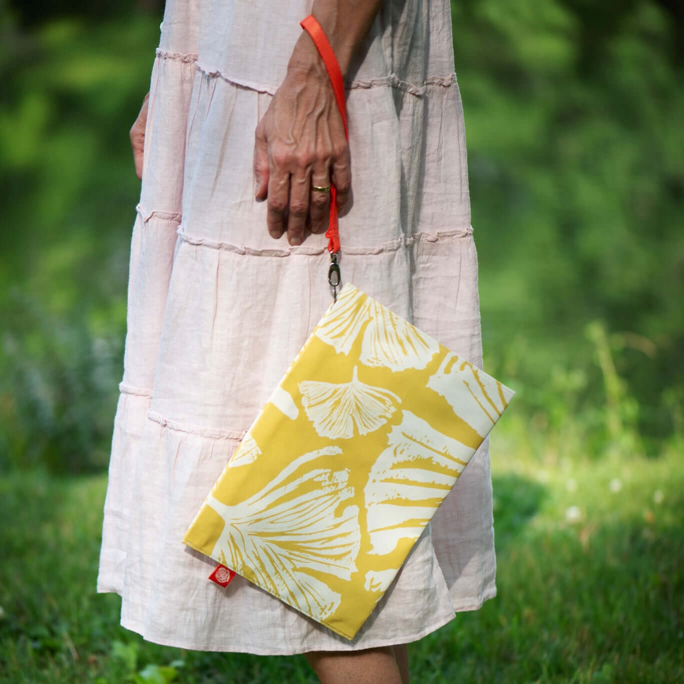 Clutch - Ginkgo Canvas Clutch in Mustard – Lola & Gaia