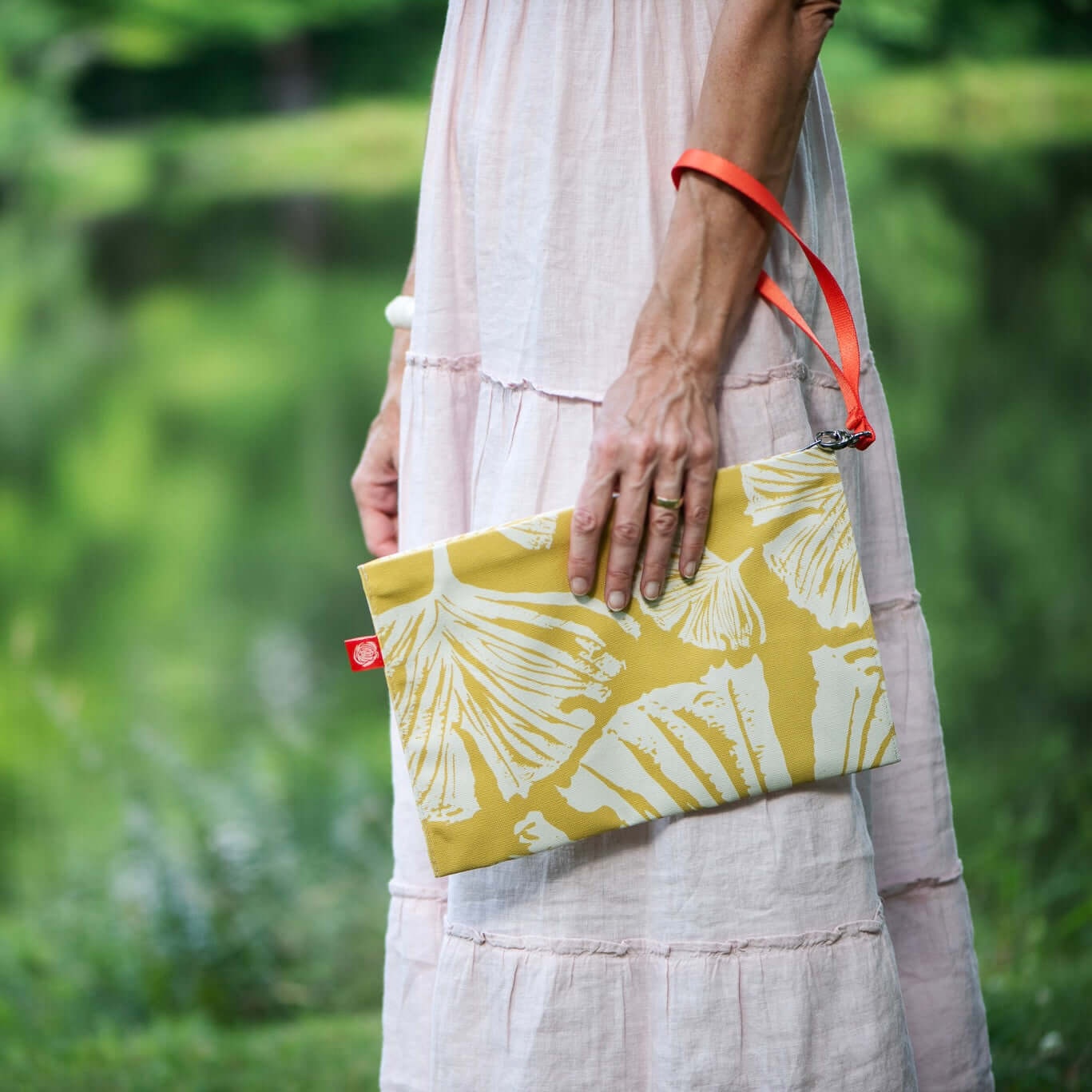 Clutch - Ginkgo Canvas Clutch in Mustard – Lola & Gaia