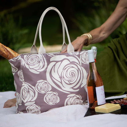 The FOREVER Beach Tote, Rosa Rugosa in Antler