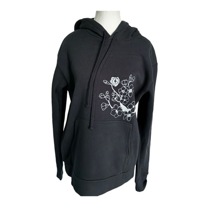 Cherry Blossoms 100% Organic Cotton Pullover Hoodie, Black