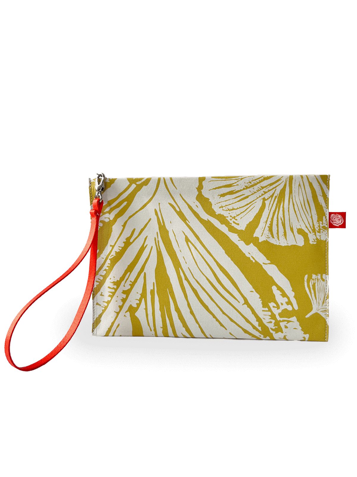 Ginkgo Canvas Clutch, Mustard