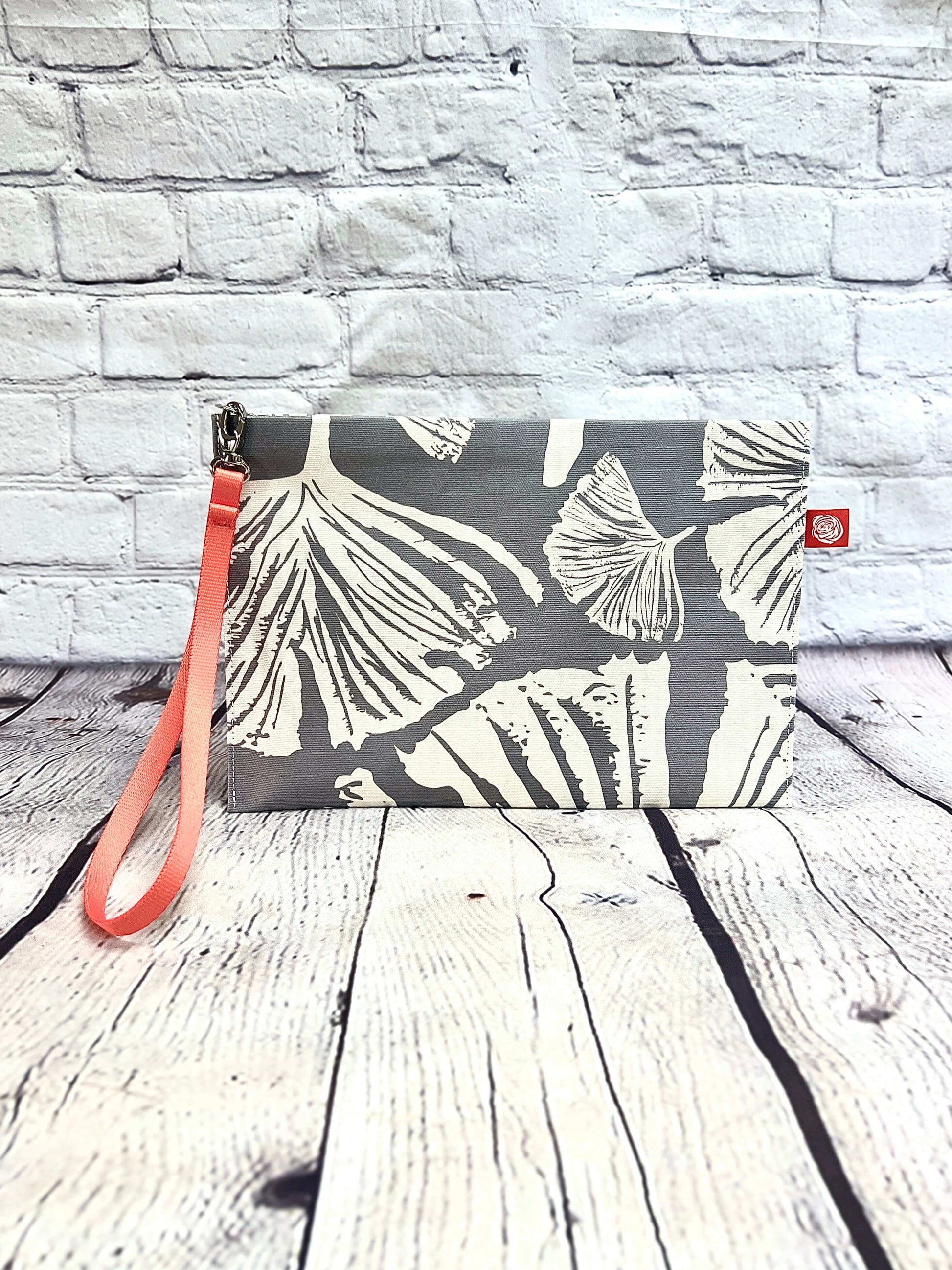 Ginkgo Canvas Clutch, Poppy