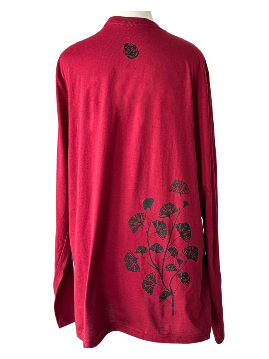 Ginkgo Long Sleeve Tee, Cardinal