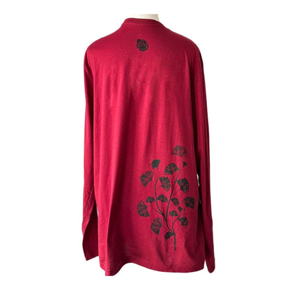 Ginkgo Long Sleeve Tee, Cardinal