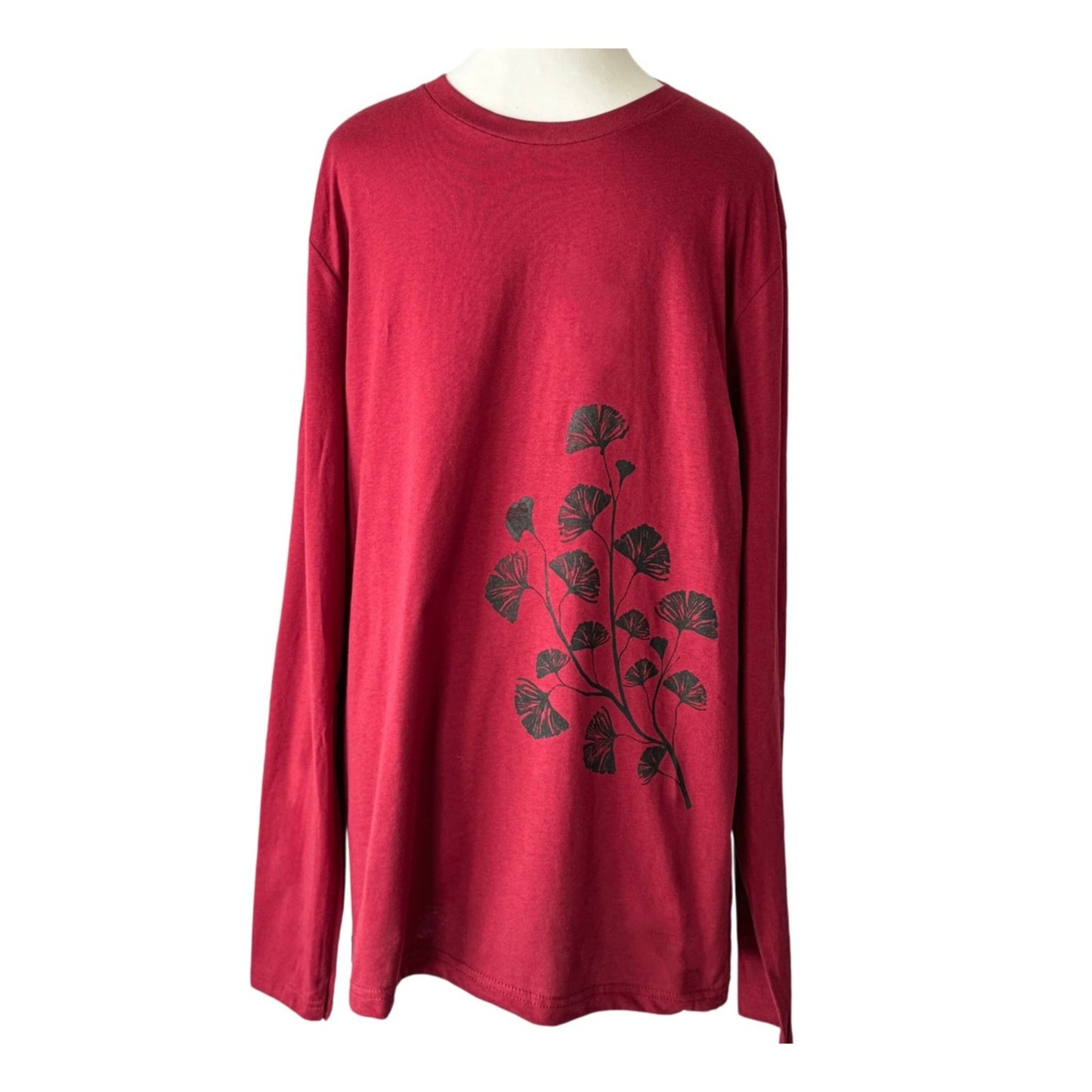 Ginkgo Long Sleeve Tee, Cardinal