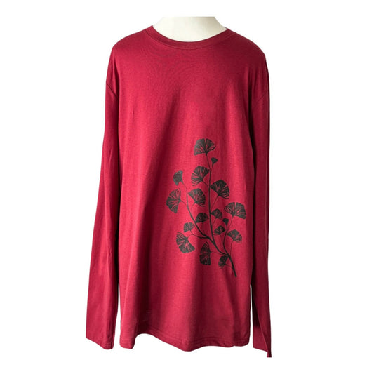 Ginkgo Long Sleeve Tee, Cardinal