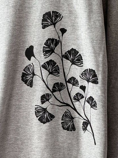 Ginkgo Long Sleeve Tee, Heather Gray