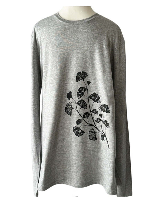 Ginkgo Long Sleeve Tee, Heather Gray