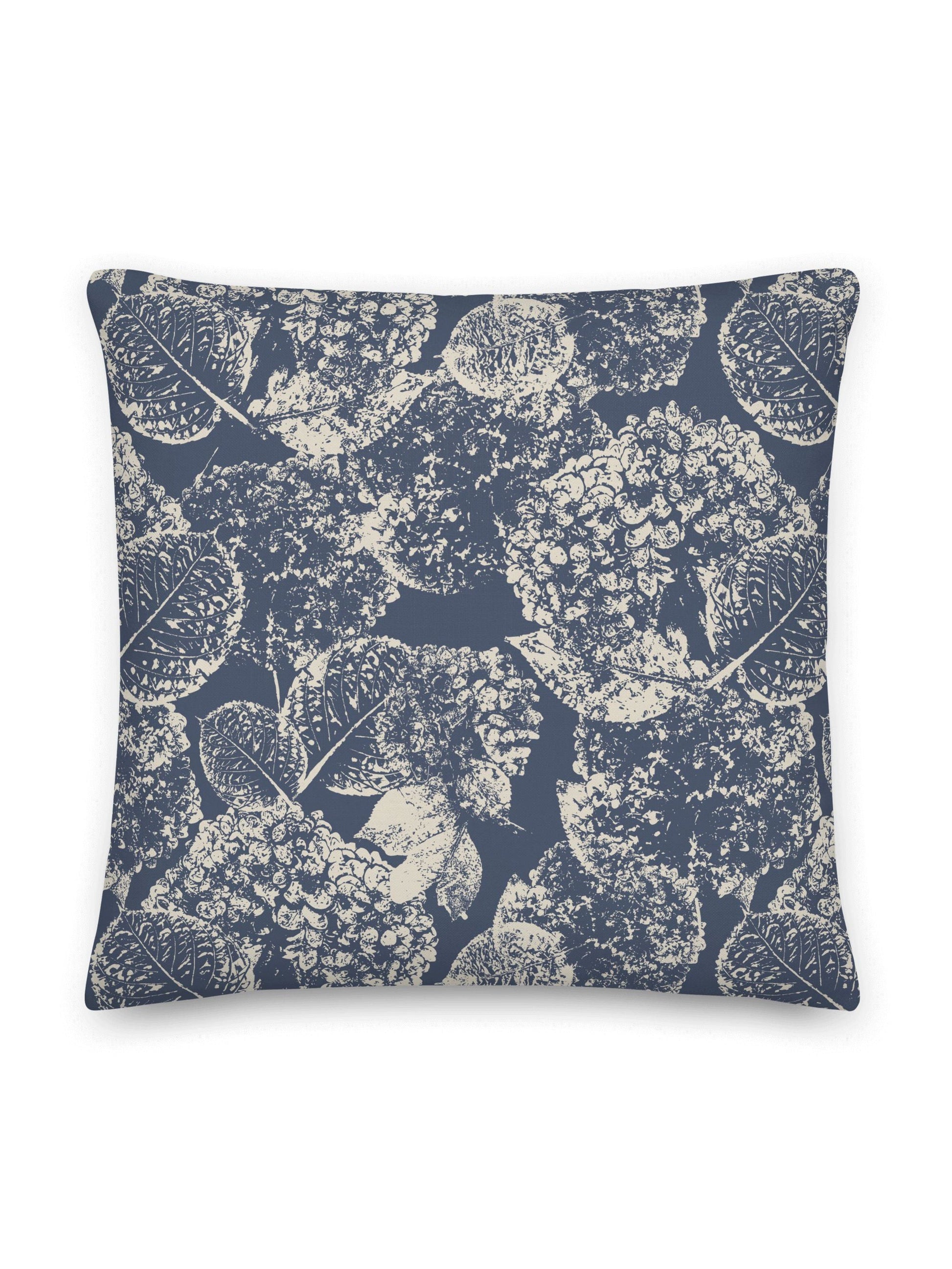 Hydrangea II Pillow, Vintage Indigo