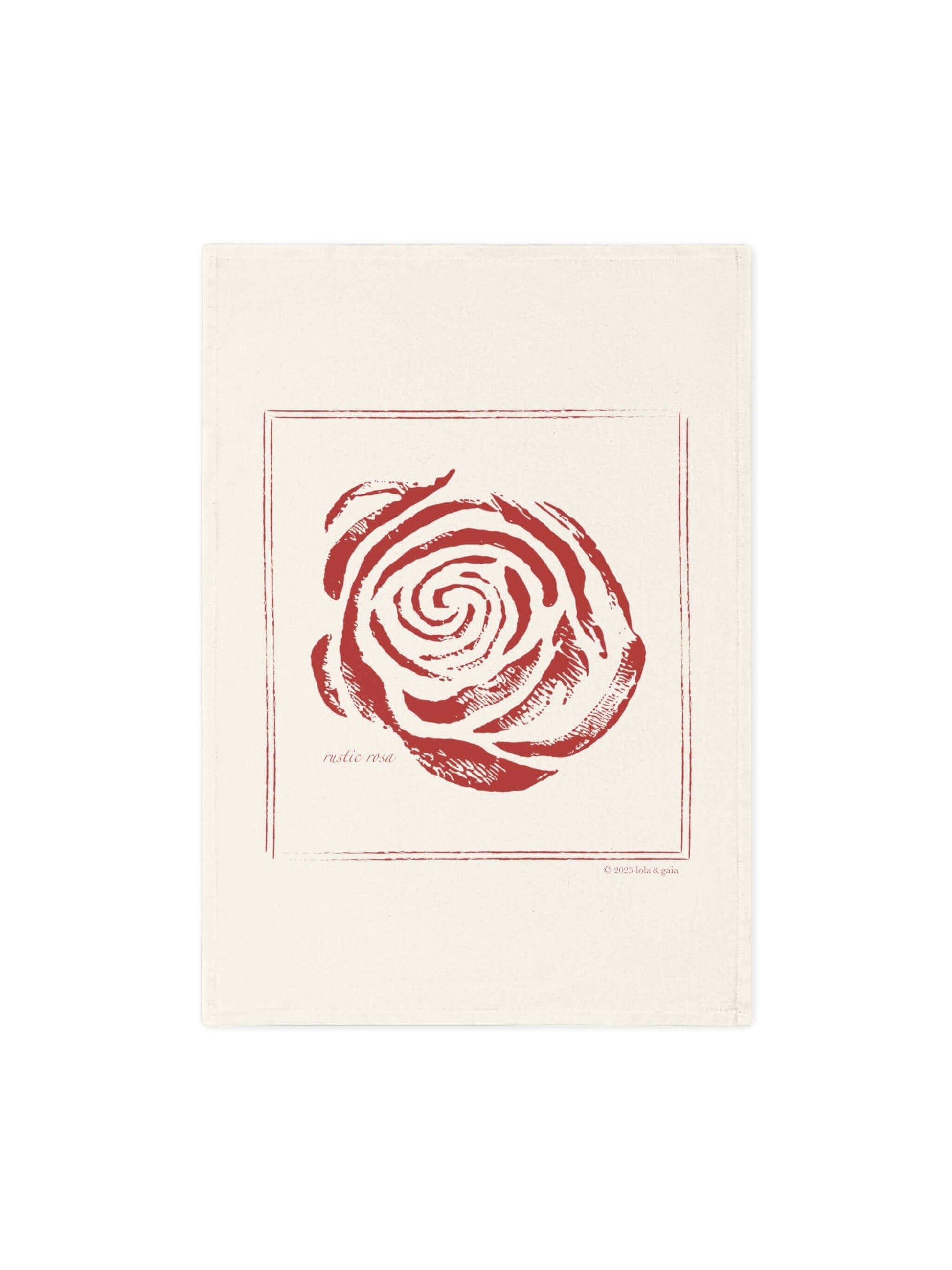 Organic Cotton Tea Towel, Rustic Rosa, Molten II