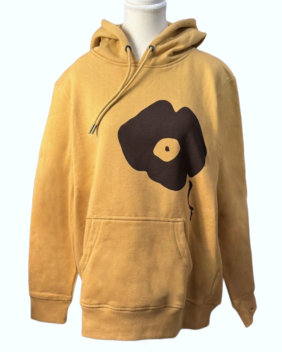 Poppies Organic Cotton Hoodie in Camel front view