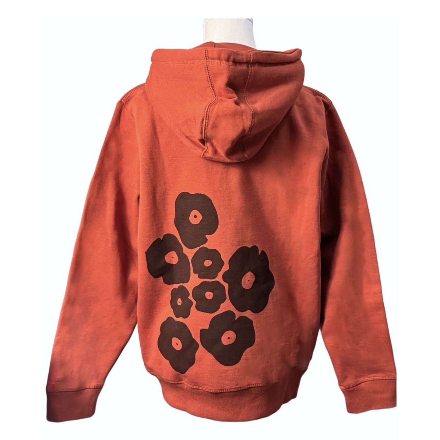 Poppies 100% Organic Cotton Pullover Hoodie, Clay 2