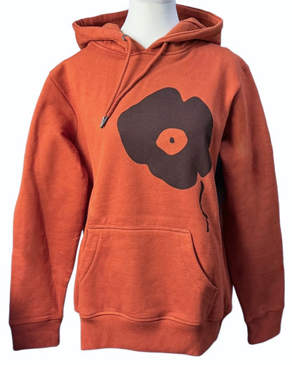 Poppies Organic Cotton Hoodie in Clay front view