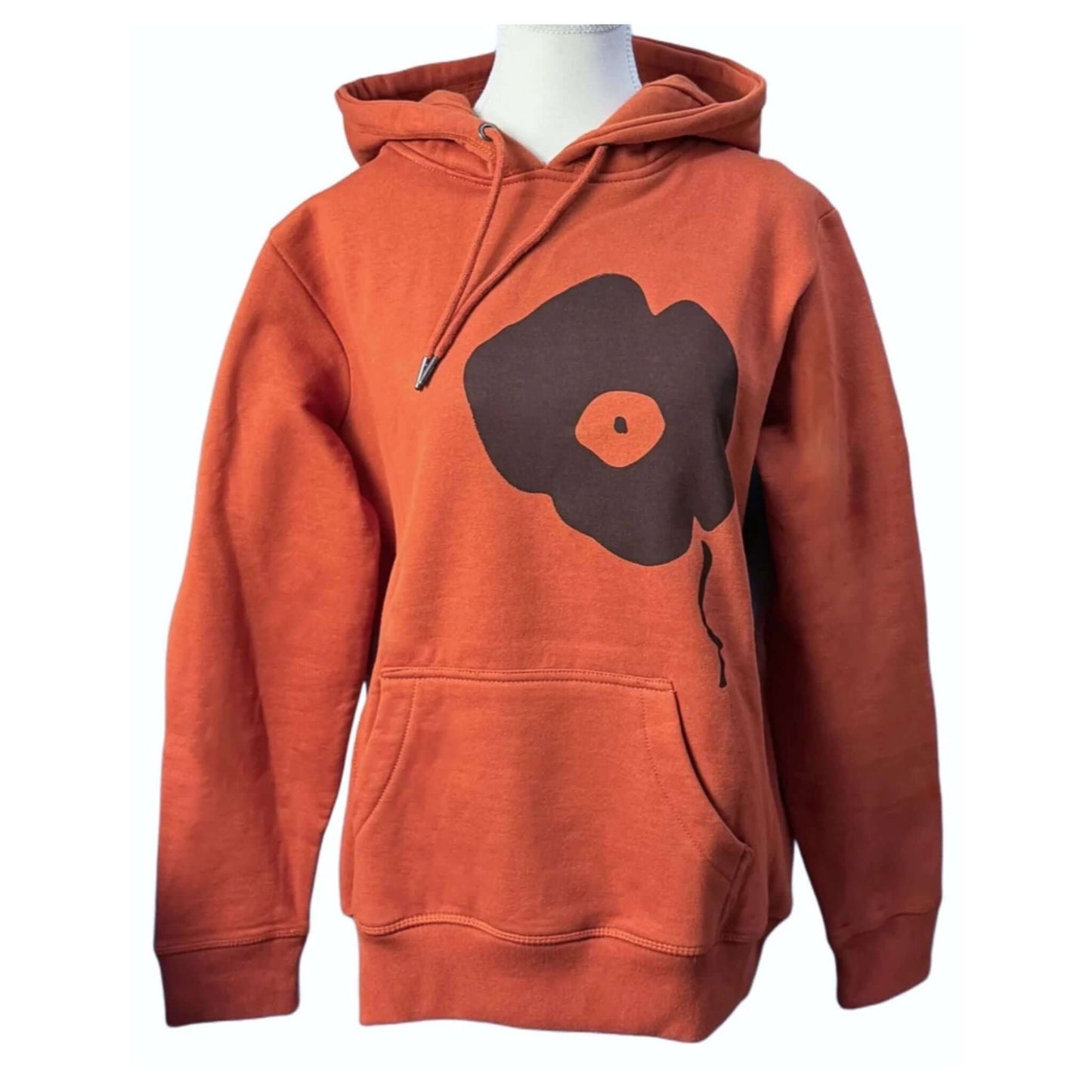 Poppies 100% Organic Cotton Pullover Hoodie, Clay 1