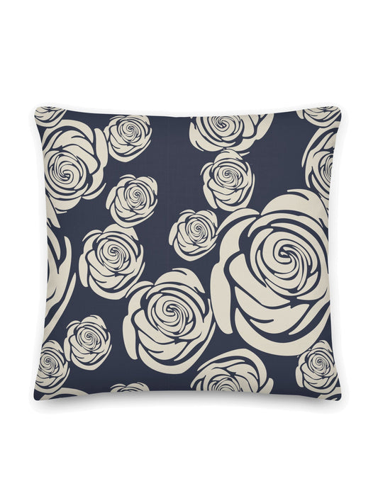 Rosa Rugosa Pillow, Indigo