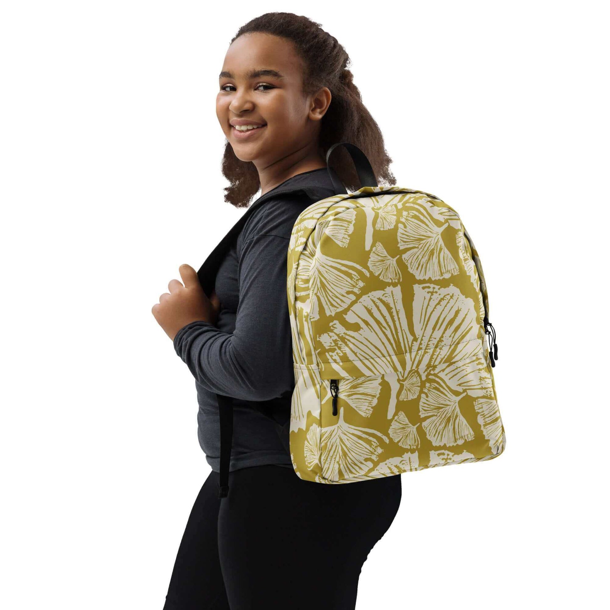 Ginkgo Backpack, Mustard model view