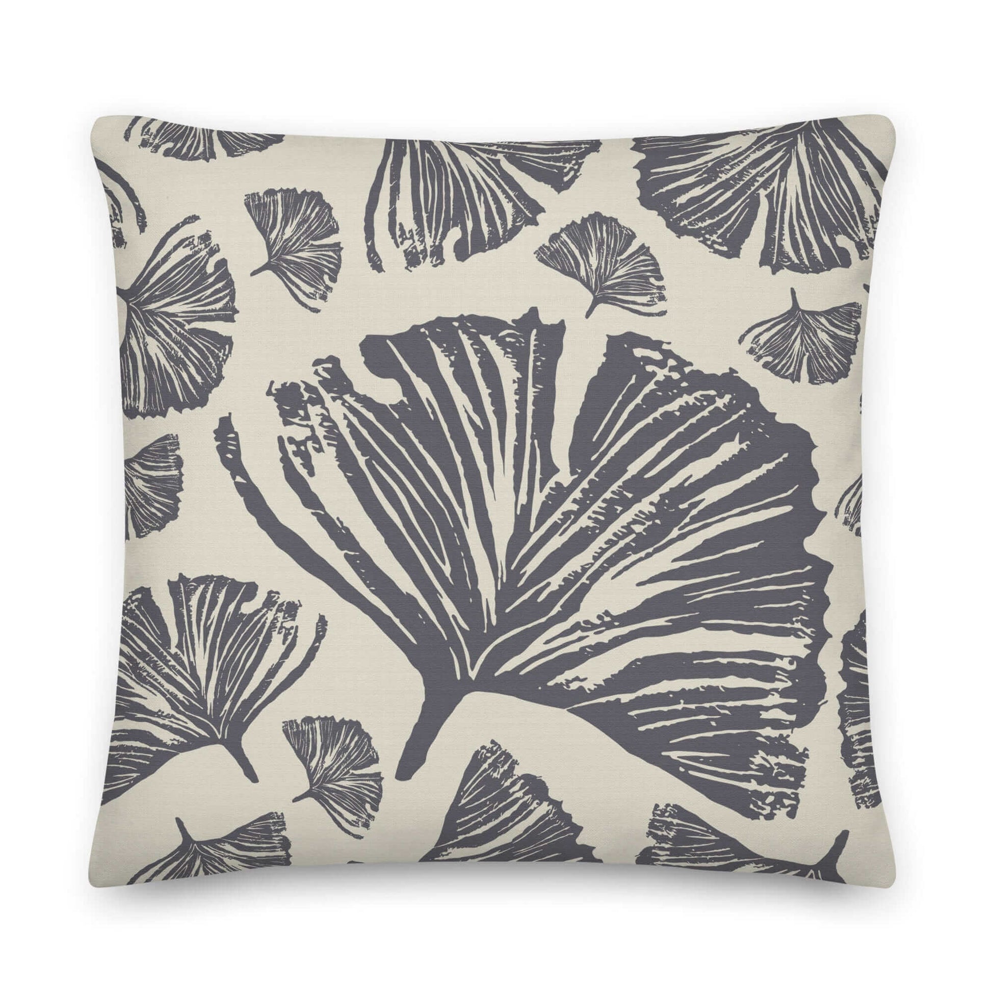 Ginkgo Pillow, Arctic Poppy front view