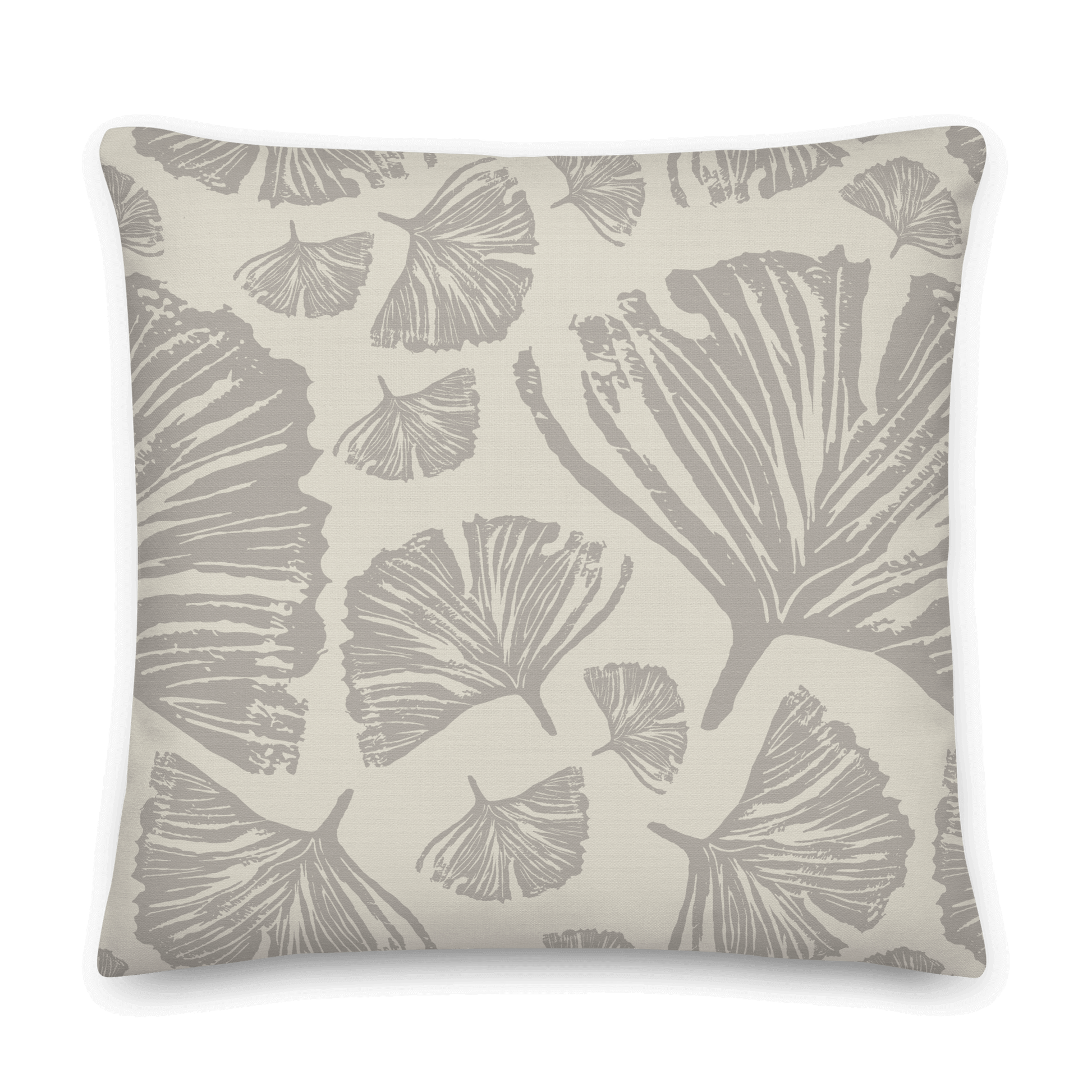 Ginkgo Pillow, Arctic Dove front view