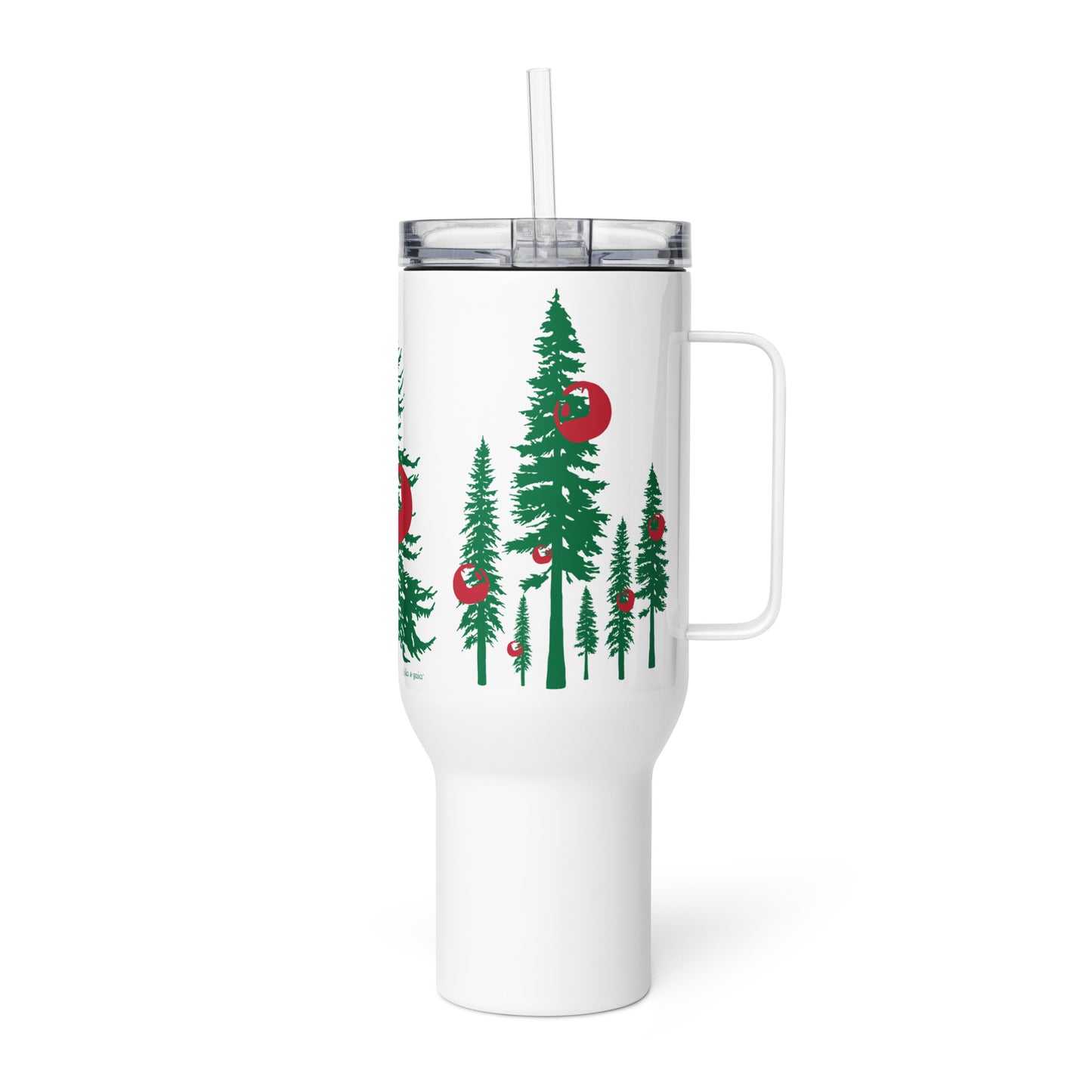 Travel Mug, Christmas Tree, White, 40 oz