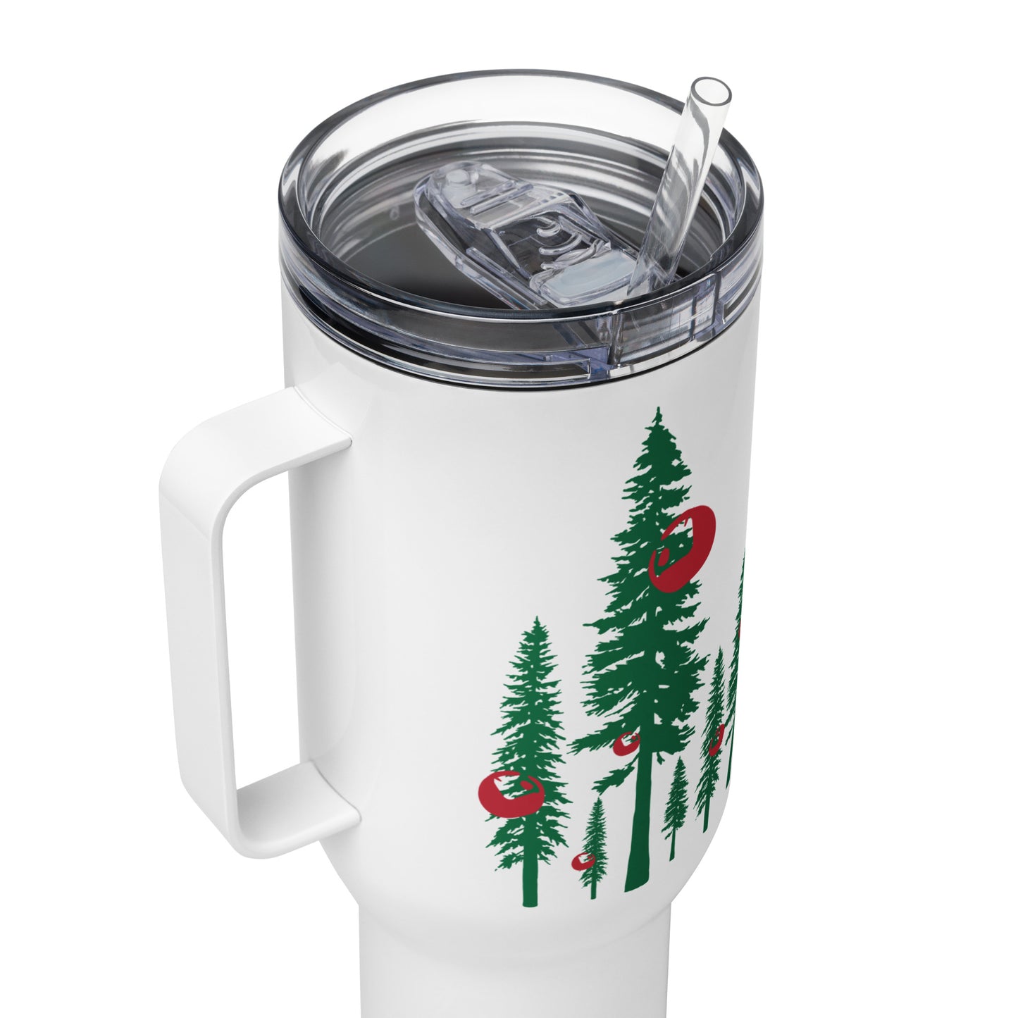 Travel Mug, Christmas Tree, White, 40 oz