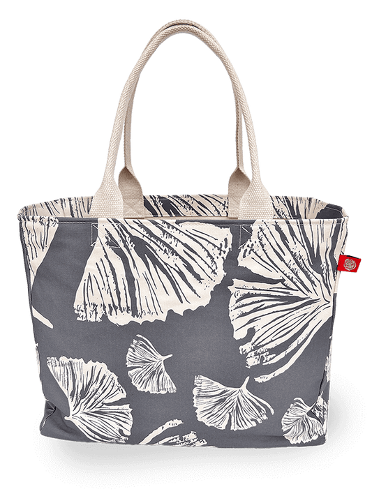 Ginkgo Tote Poppy front view