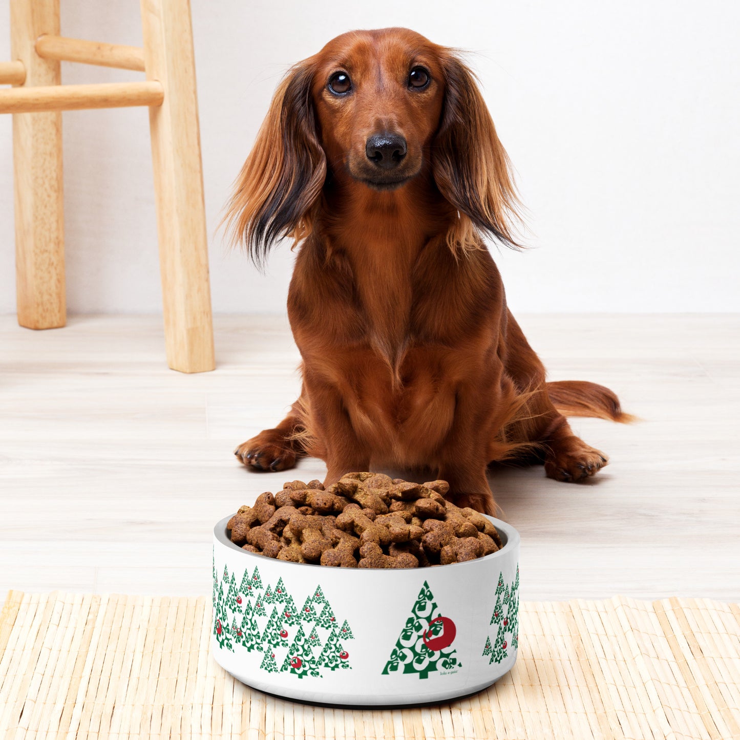 Product mockup Large Pet Bowl with Abstract Holiday Pine Forest design, 32 oz capacity.,Durable 32 oz pet bowl featuring a holiday pine forest pattern, perfect for large pets,Nature-inspired 32 oz pet bowl with festive Abstract Holiday Pine Forest artwork.,Large pet dish with Abstract Holiday Pine Forest design, perfect for dogs and cats.Large pet dish with Abstract Holiday Pine Forest design, perfect for dogs and cats.,Stylish and durable 32 oz holiday-themed pet bowl for food or water.