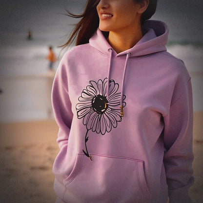 Daisies 100% Organic Cotton Pullover Hoodie, Lavender