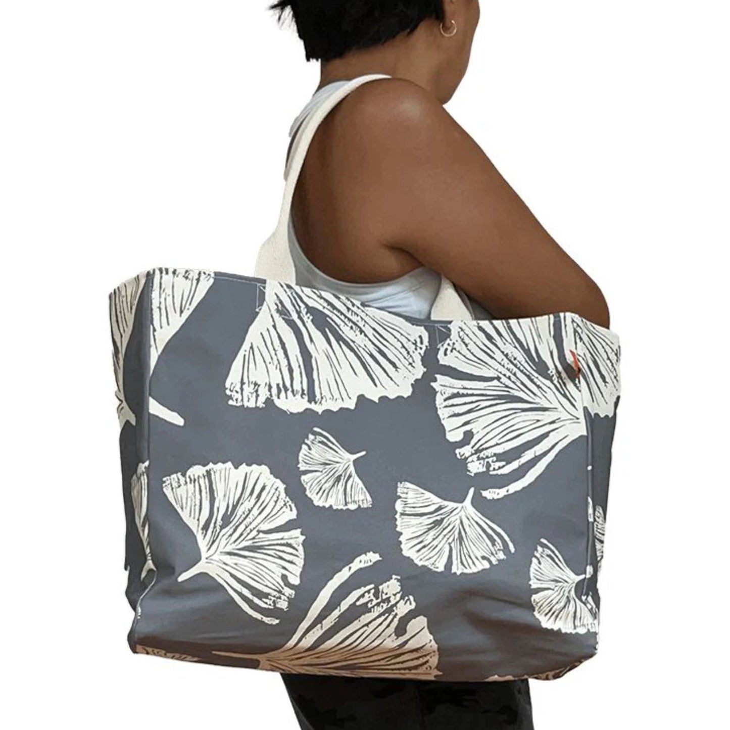 Ginkgo Canvas Tote Bag, Poppy