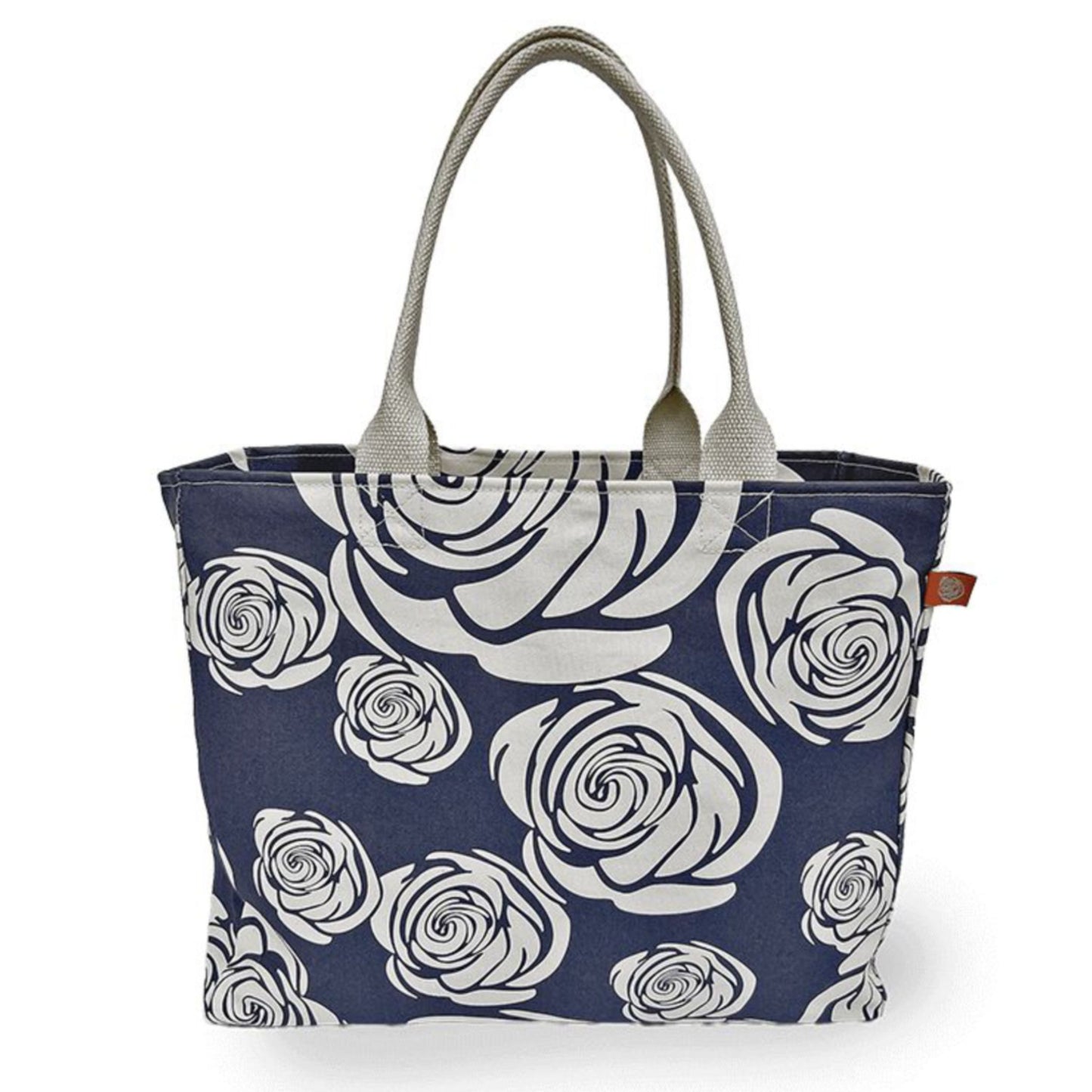 Rosa Rugosa Canvas Tote Bag, Indigo